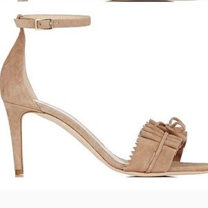 ALEXANDER WHITE EVA Suede Ruffle Sandals